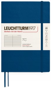 NOTATNIK LEUCHTTURM1917 MEDIUM (A5) MIĘKKA OPRAWA INDIGO, W LINIE